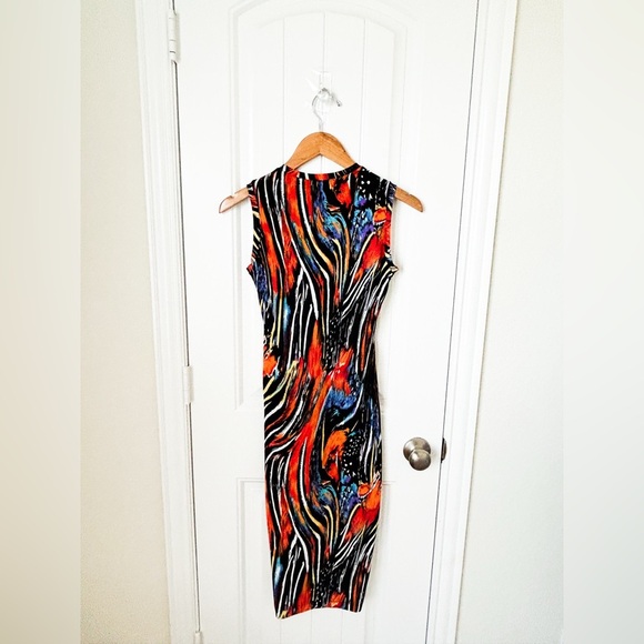 Daniela Corte Multicolor Bodycon Midi Dress Size Small - Picture 2 of 2